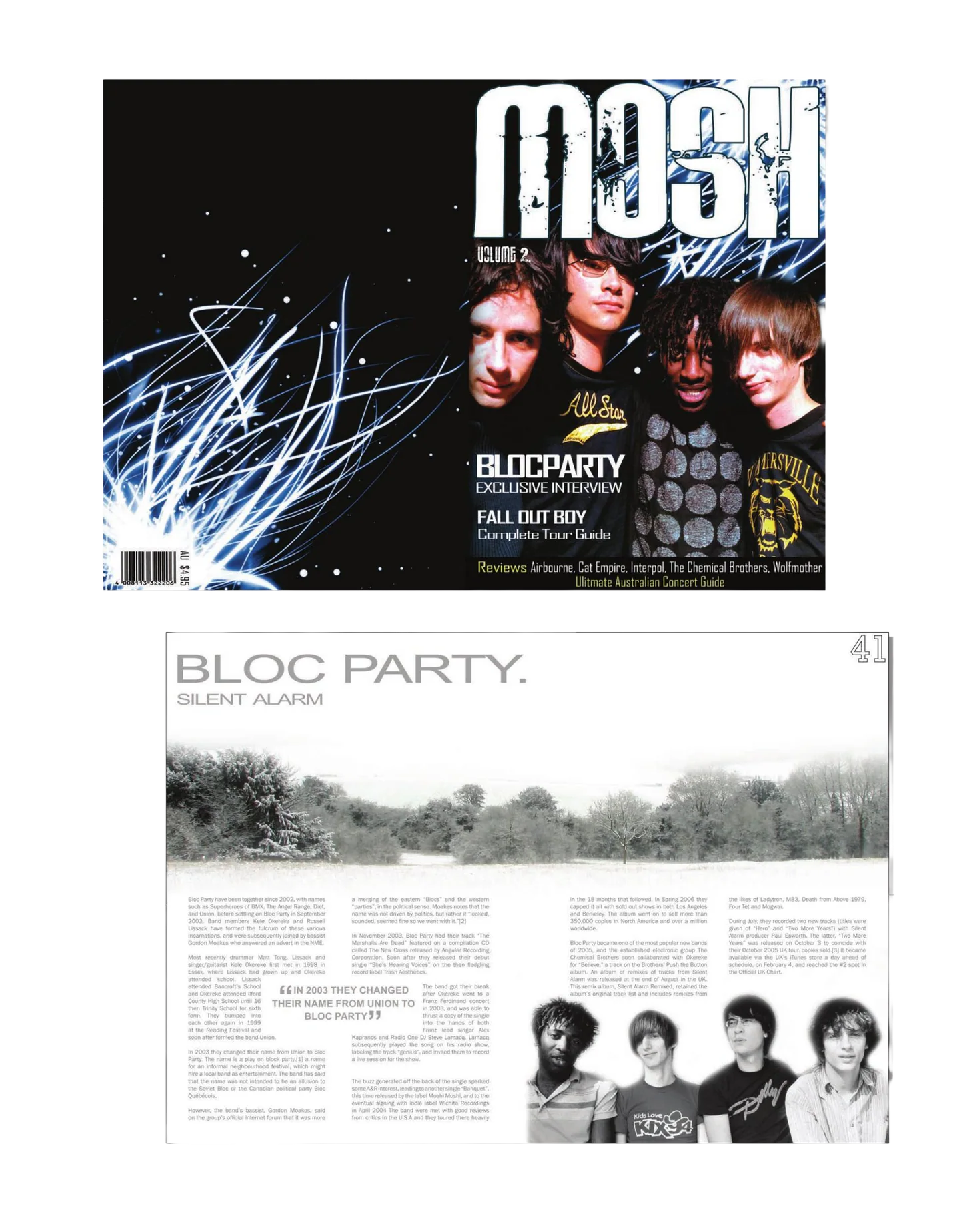 Mosh Magazine design work